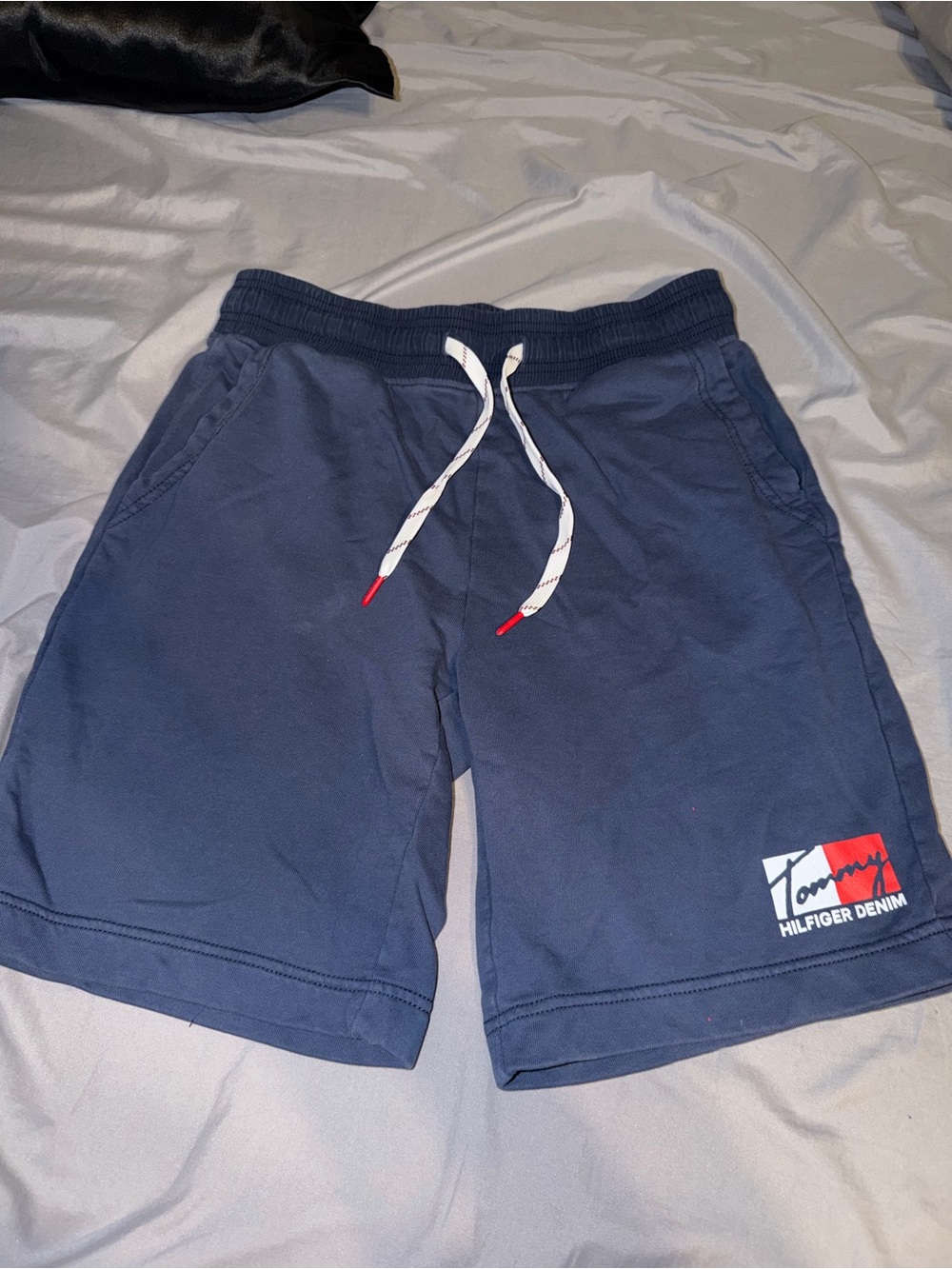 Tommy Hilfiger Navy Cotton Drawstring Shorts with White Accents